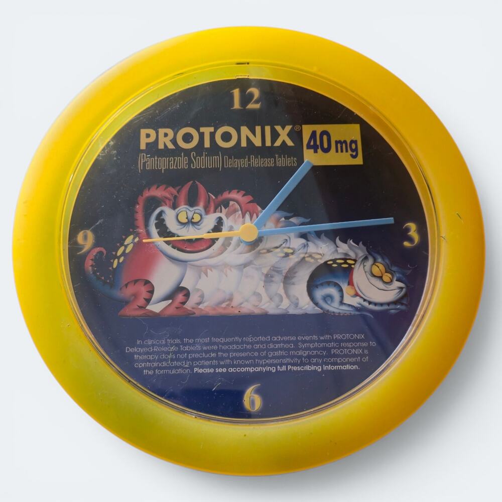 Vintage Protonix Pharmaceutical Wall Clock